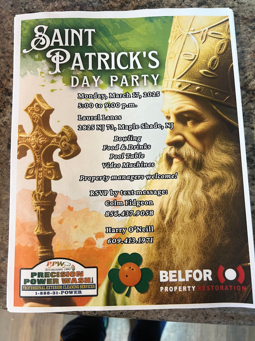 St Patrick’s Day 2025 !! Attention, property, and facility managers!