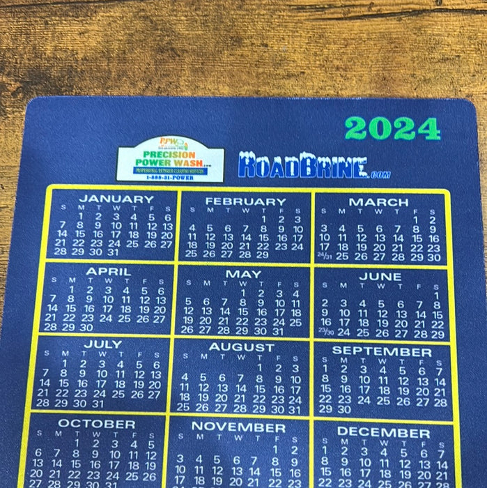 2024 desktop mouse calendar from Precision Power Wash & Roadbrine.com. Free!