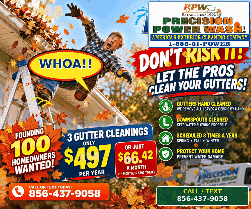 Gutter cleaning care clu 2026–2027 Annual Gutter Cleaning Package — 3 Visits

SPECIAL INTRODUCTORY OFFER — FIRST 100 HOMEOWNERS!

$497 — PAY ONCE, COVER THE ENTIRE YEAR!

Protect your home from clogged gutters, overflowing rainwater, and unn